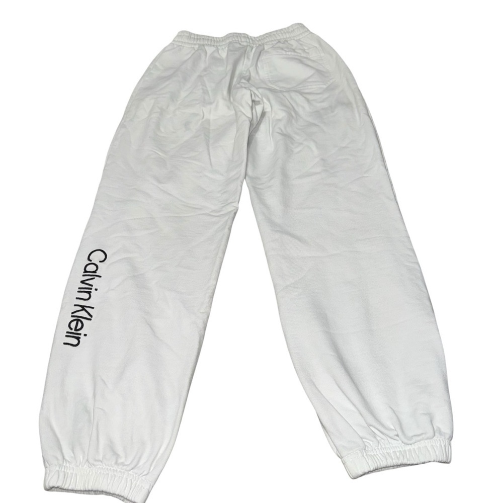 Calvin Klein Women’s XS White Sweatpants Logo Joggers Lounge Pants